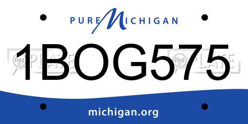 1BOG575 Michigan License Plate