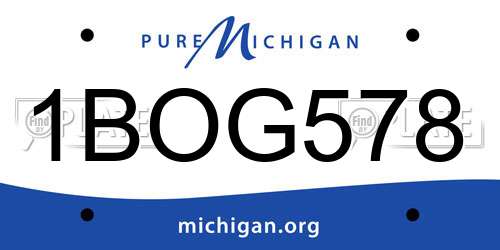 1BOG578 Michigan License Plate