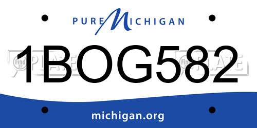 1BOG582 Michigan License Plate
