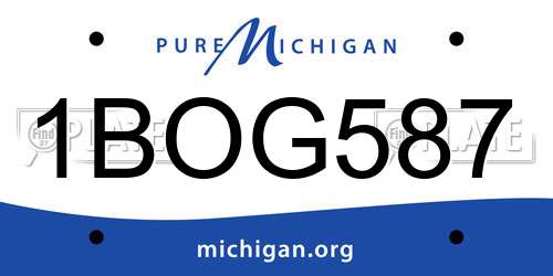 1BOG587 Michigan License Plate