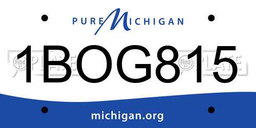 1BOG815 Michigan License Plate