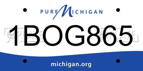 1BOG865 Michigan License Plate