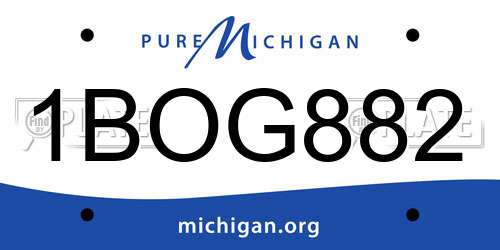 1BOG882 Michigan License Plate
