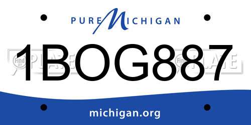 1BOG887 Michigan License Plate