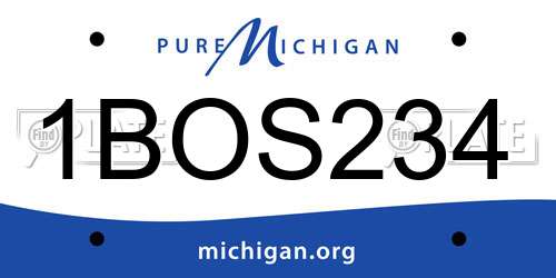 1BOS234 Michigan License Plate