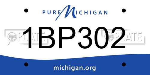 1BP302 Michigan License Plate