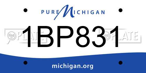 1BP831 Michigan License Plate