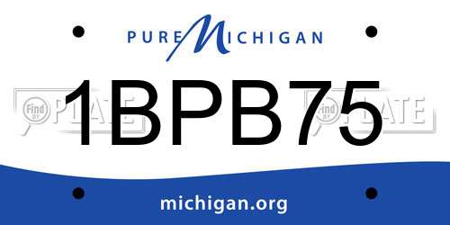 1BPB75 Michigan License Plate