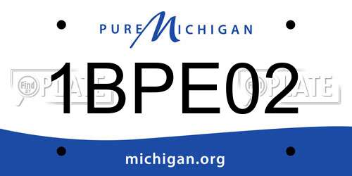 1BPE02 Michigan License Plate