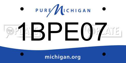 1BPE07 Michigan License Plate