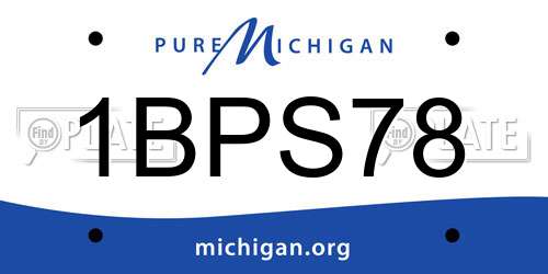 1BPS78 Michigan License Plate