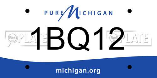 1BQ12 Michigan License Plate