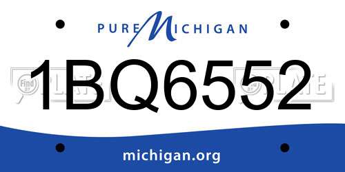 1BQ6552 Michigan License Plate