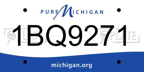 1BQ9271 Michigan License Plate