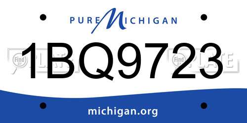 1BQ9723 Michigan License Plate