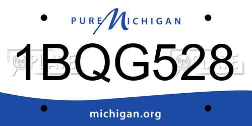 1BQG528 Michigan License Plate