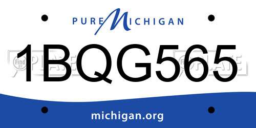 1BQG565 Michigan License Plate