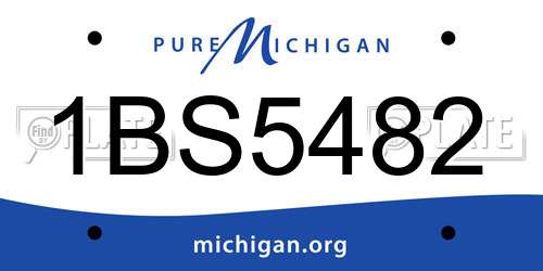 1BS5482 Michigan License Plate