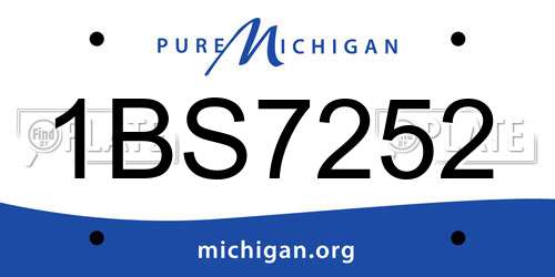 1BS7252 Michigan License Plate