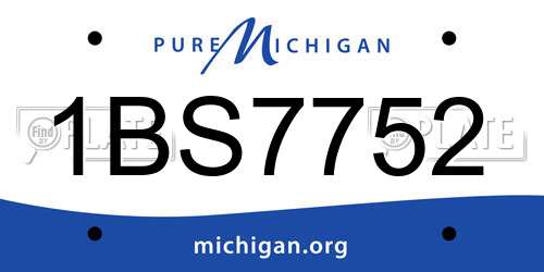1BS7752 Michigan License Plate