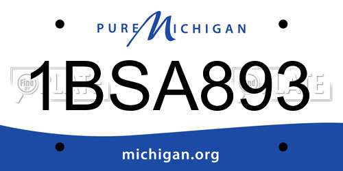 1BSA893 Michigan License Plate