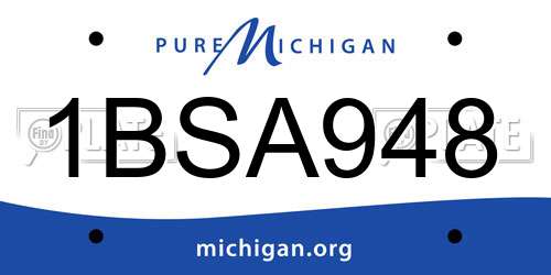 1BSA948 Michigan License Plate