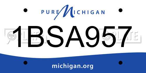 1BSA957 Michigan License Plate