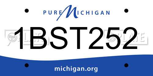 1BST252 Michigan License Plate