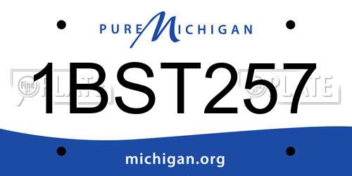 1BST257 Michigan License Plate