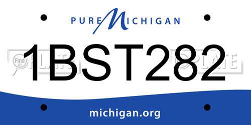 1BST282 Michigan License Plate