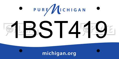 1BST419 Michigan License Plate