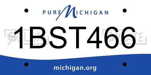 1BST466 Michigan License Plate
