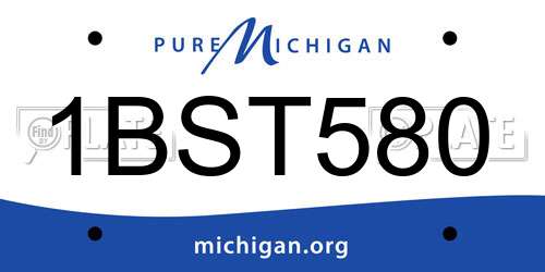 1BST580 Michigan License Plate