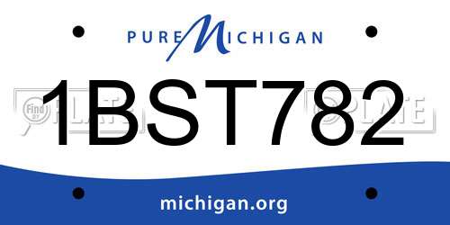 1BST782 Michigan License Plate