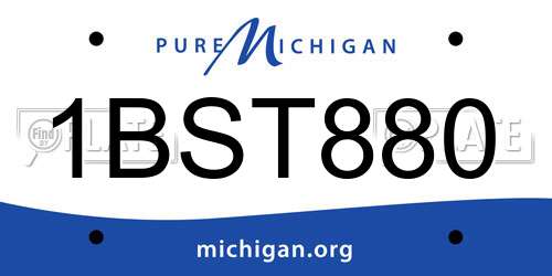 1BST880 Michigan License Plate