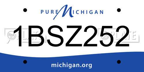 1BSZ252 Michigan License Plate