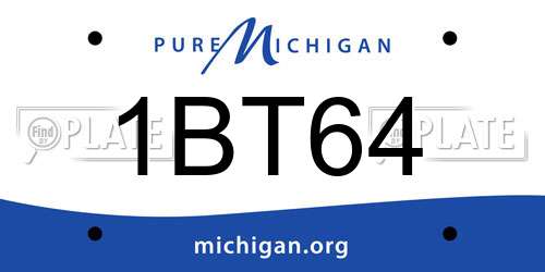 1BT64 Michigan License Plate