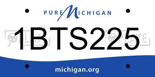 1BTS225 Michigan License Plate
