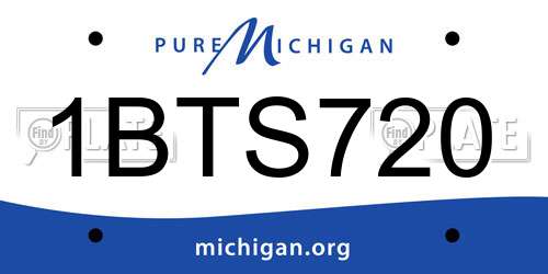 1BTS720 Michigan License Plate