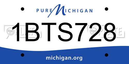 1BTS728 Michigan License Plate