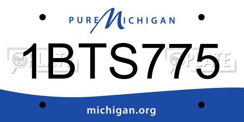 1BTS775 Michigan License Plate