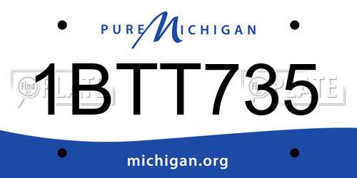 1BTT735 Michigan License Plate