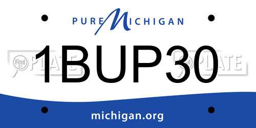 1BUP30 Michigan License Plate