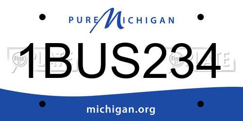 1BUS234 Michigan License Plate