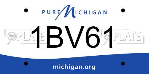 1BV61 Michigan License Plate