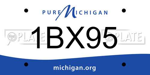 1BX95 Michigan License Plate