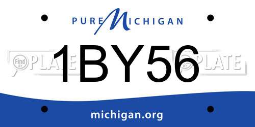 1BY56 Michigan License Plate