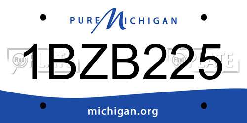 1BZB225 Michigan License Plate