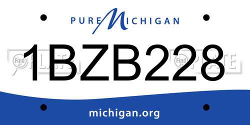 1BZB228 Michigan License Plate