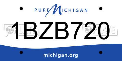 1BZB720 Michigan License Plate